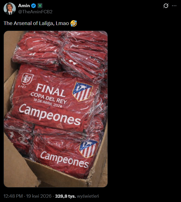 Takie KOSZULKI miało przygotowane Atletico Madryt po ewentualnym triumfie w Pucharze Króla :D